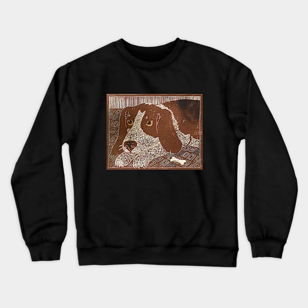 Molly Beagle guarding her bone Crewneck Sweatshirt by HelenDBVickers